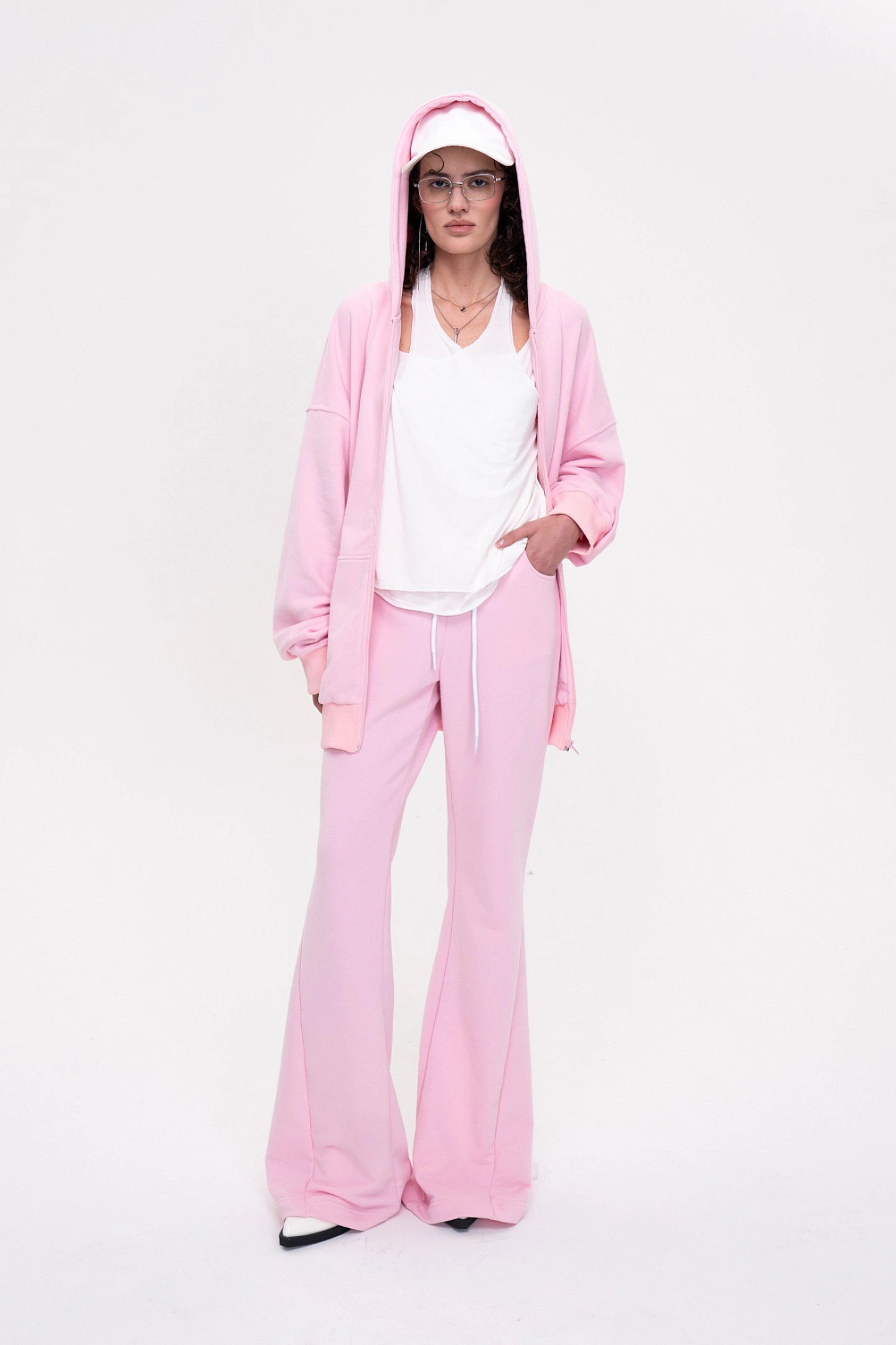 Брюки клеш из футера