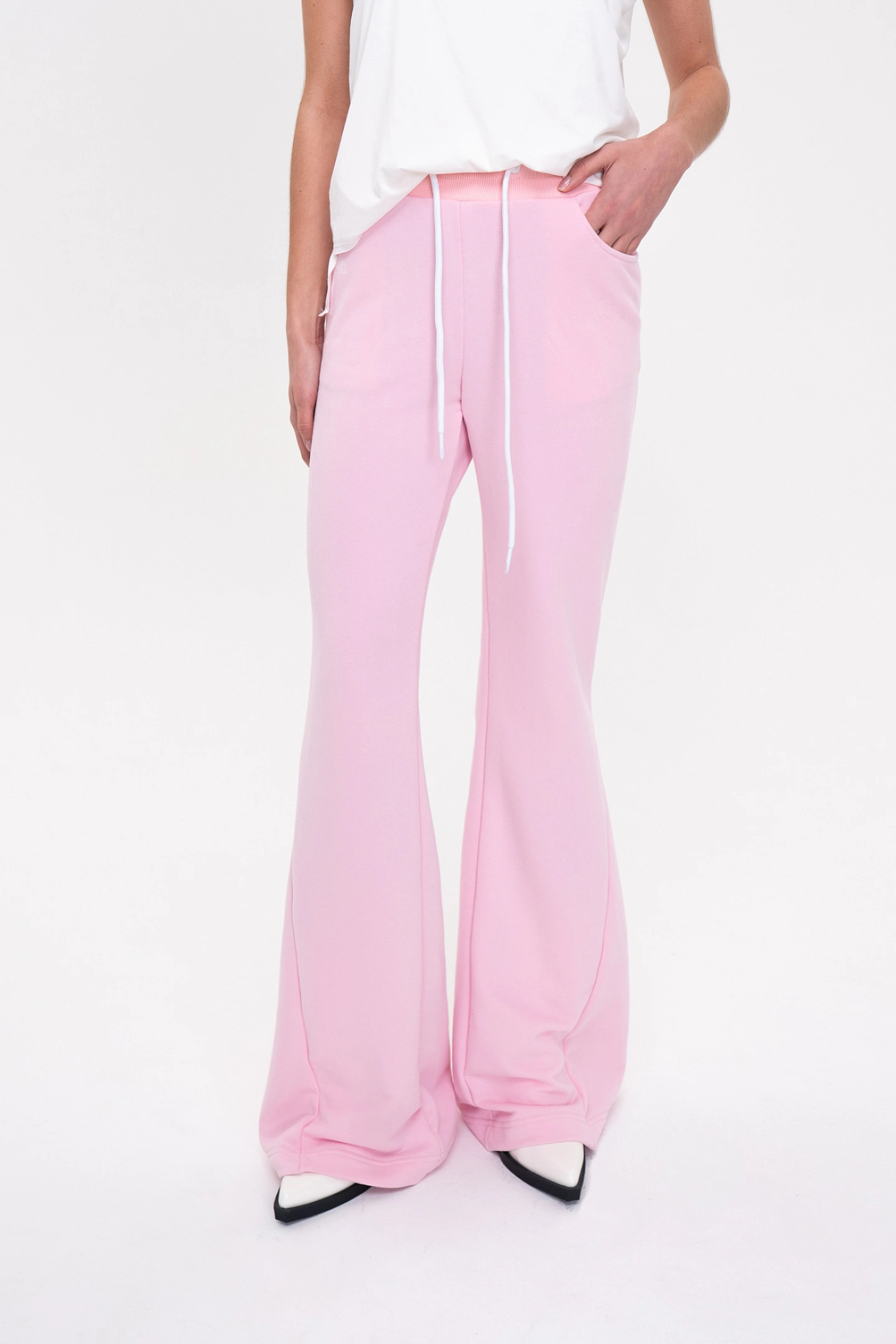 Брюки клеш из футера