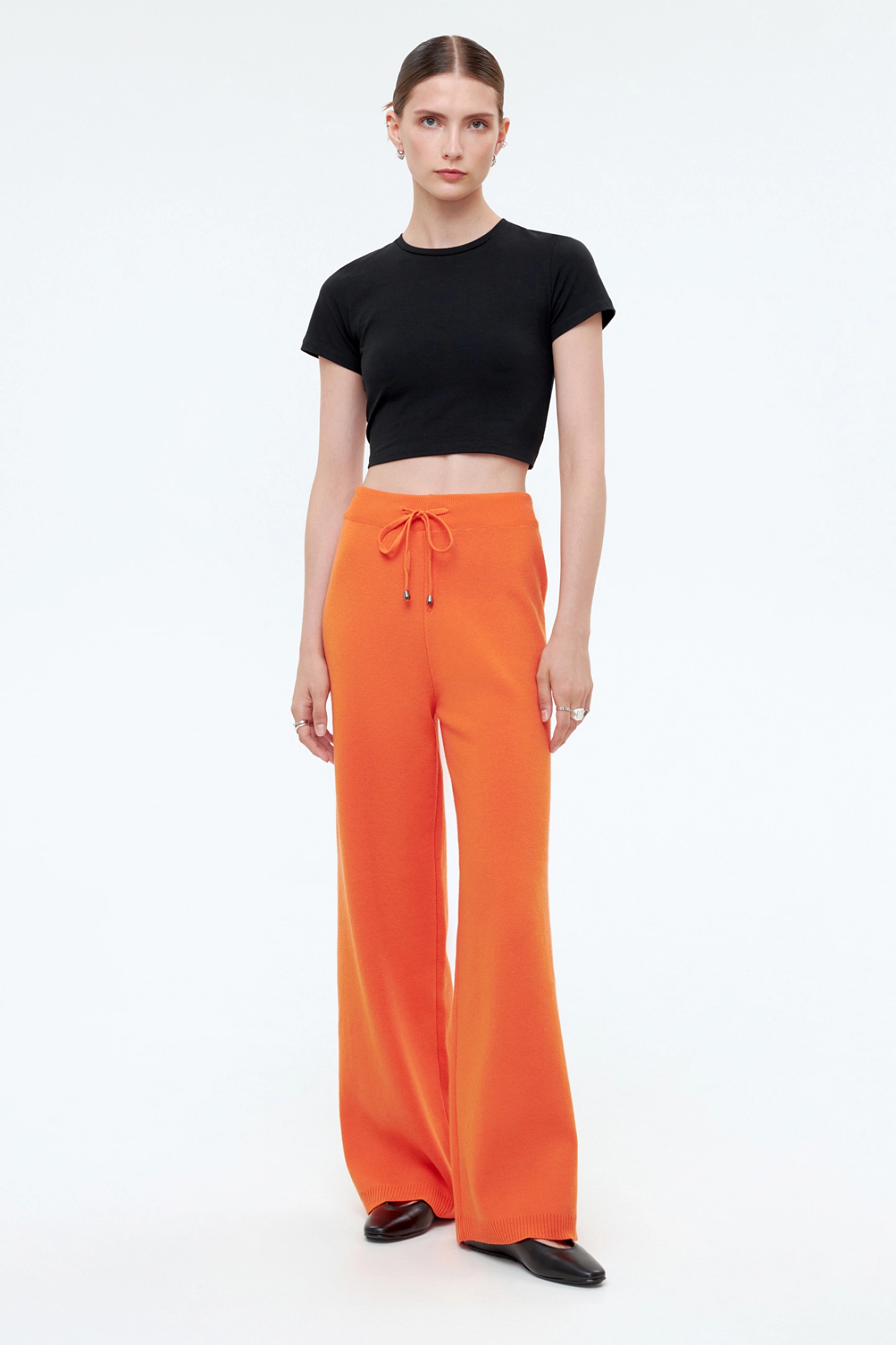 Брюки прямые вязаные