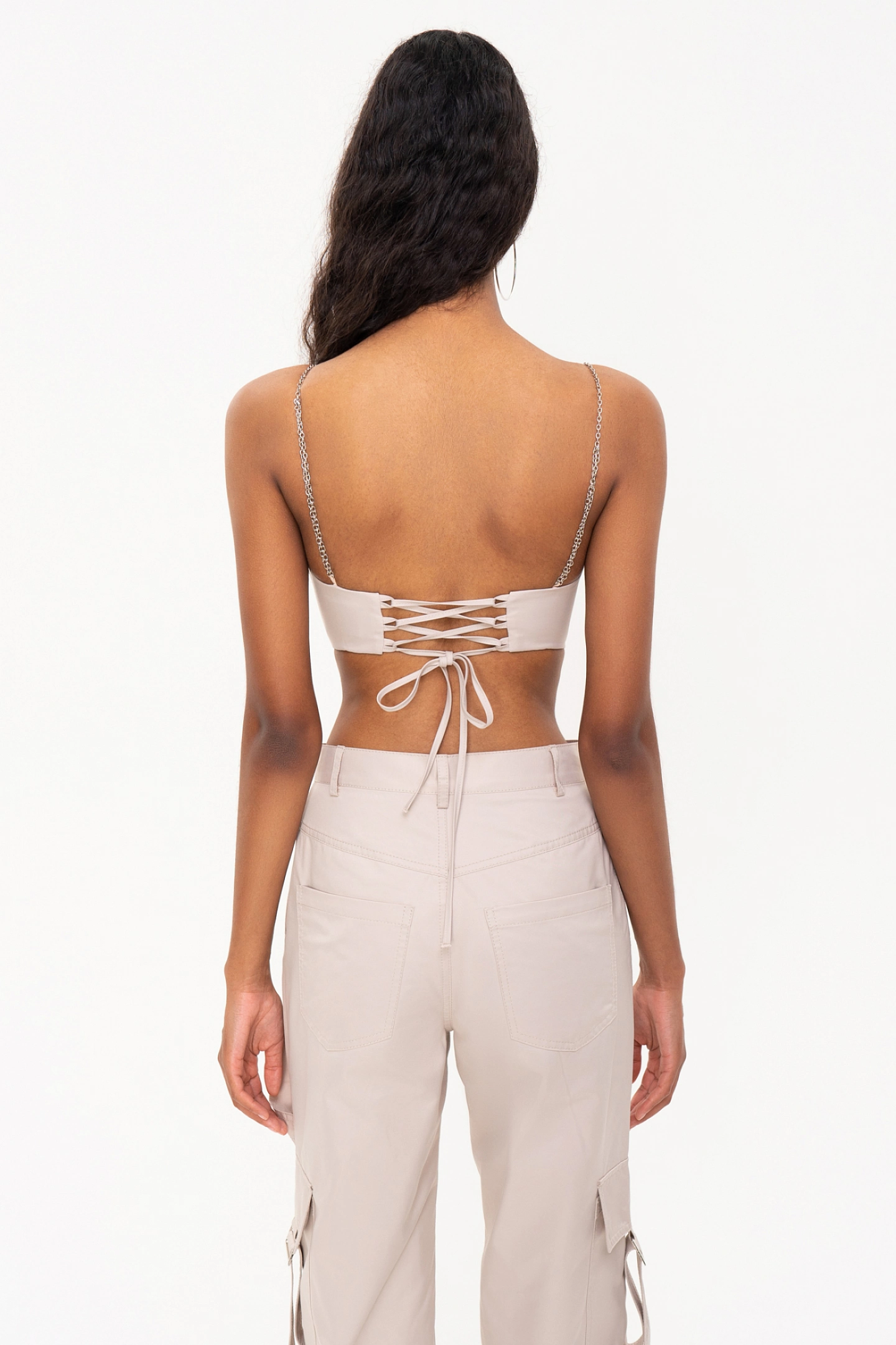 Топ-бюстье со шнуровкой и брюки-карго