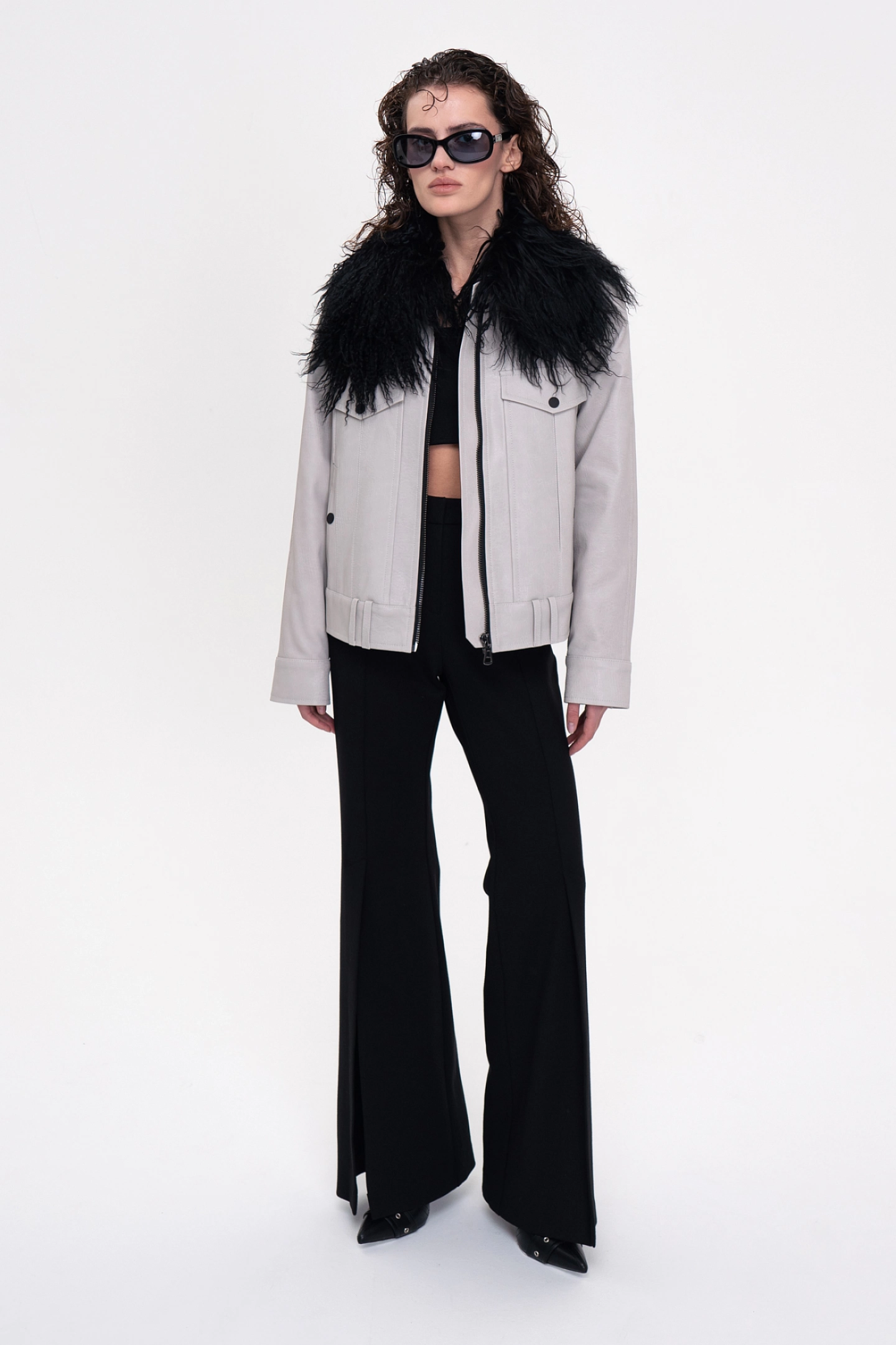 Куртка - авиатор со съёмным меховым воротником