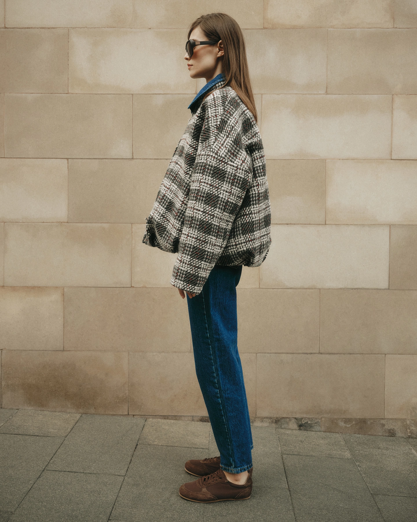 Бомбер объемный из пальтовой ткани