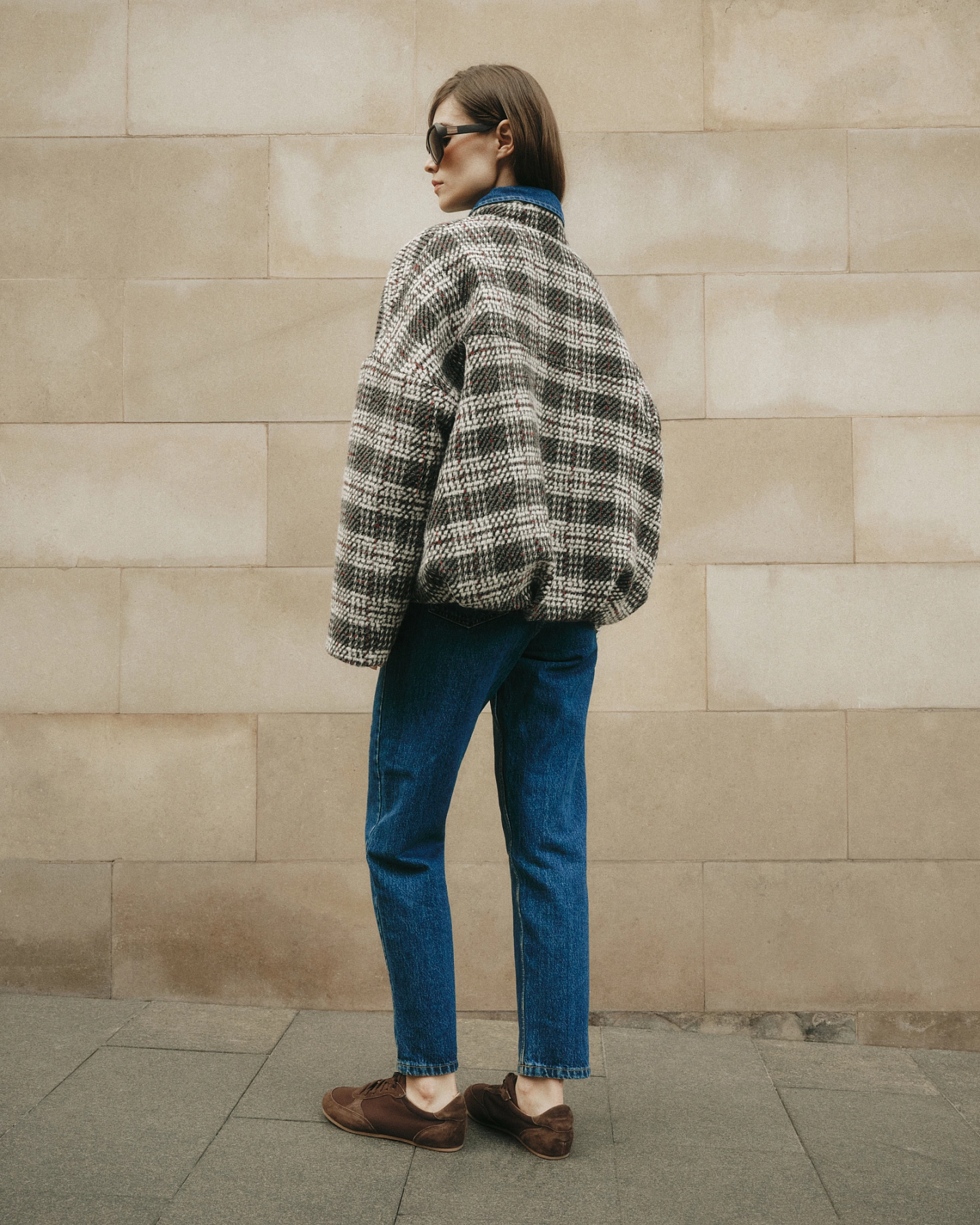 Бомбер объемный из пальтовой ткани