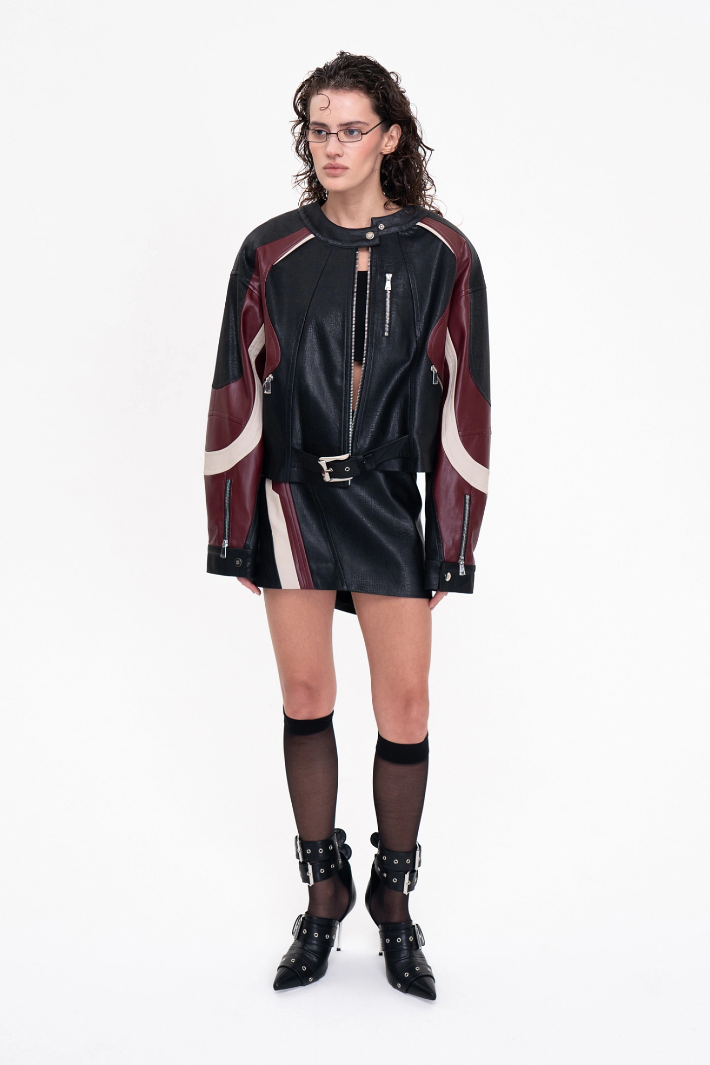 Куртка "Байк" из эко-кожи и  юбка "Байк" из эко-кожи