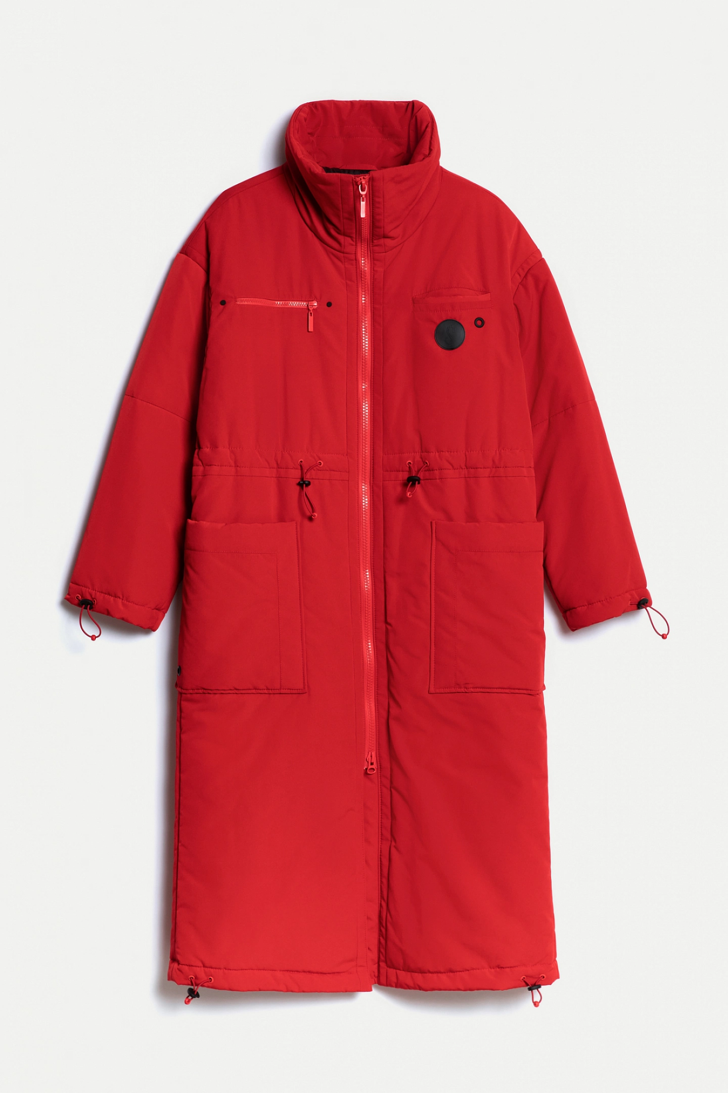 Пальто утепленное с кулисой на талии