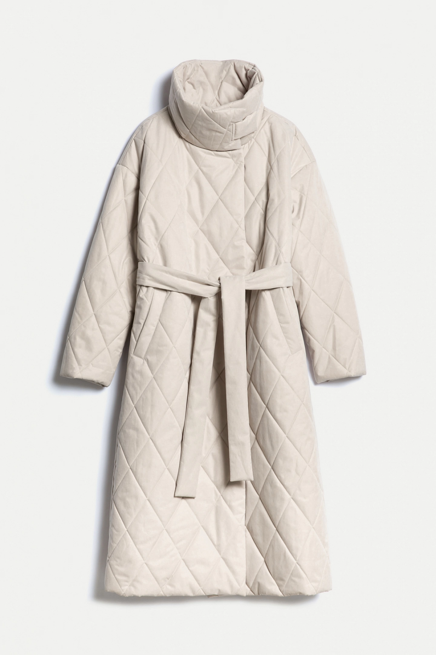 Пальто стеганное со стойкой